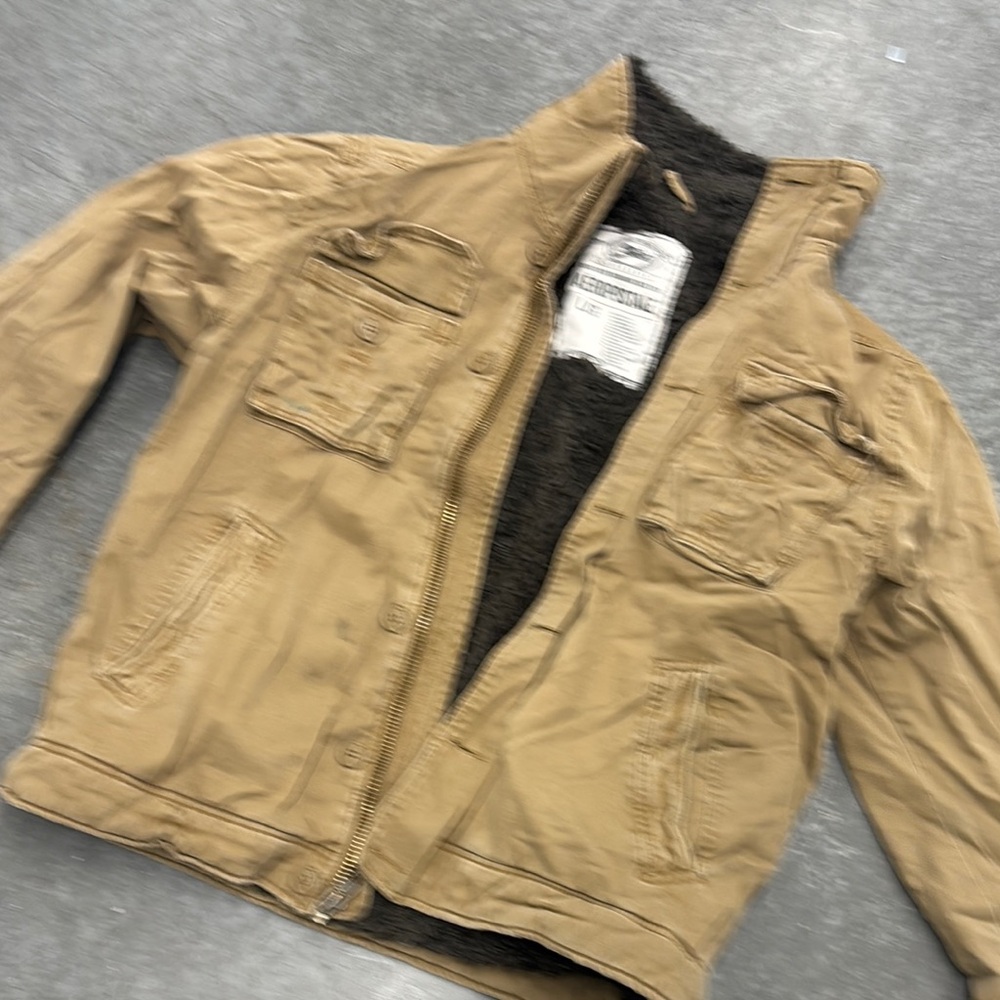 Aeropostale Tan Jacket with Faux Fur Lining